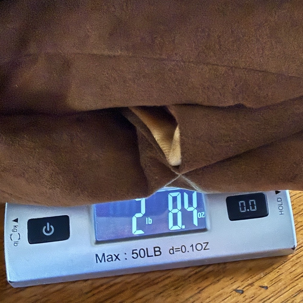 VTG 70s Suede Leather Mod Trench Coat Womens 2X-3X Brown Minimalist Patch Pocket - Picture 9 of 9